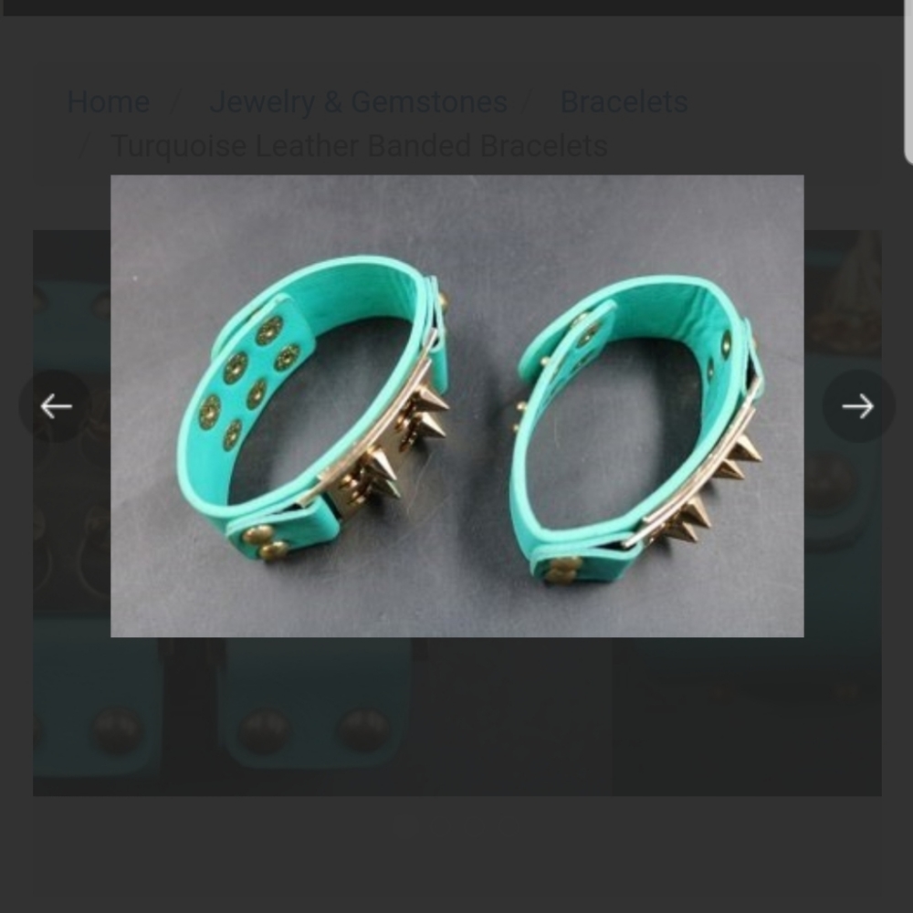 NWT leather brass spiked cuffs